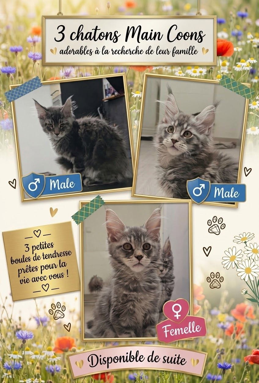 chatons dispo de suite 30 09 2026